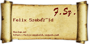 Felix Szebáld névjegykártya